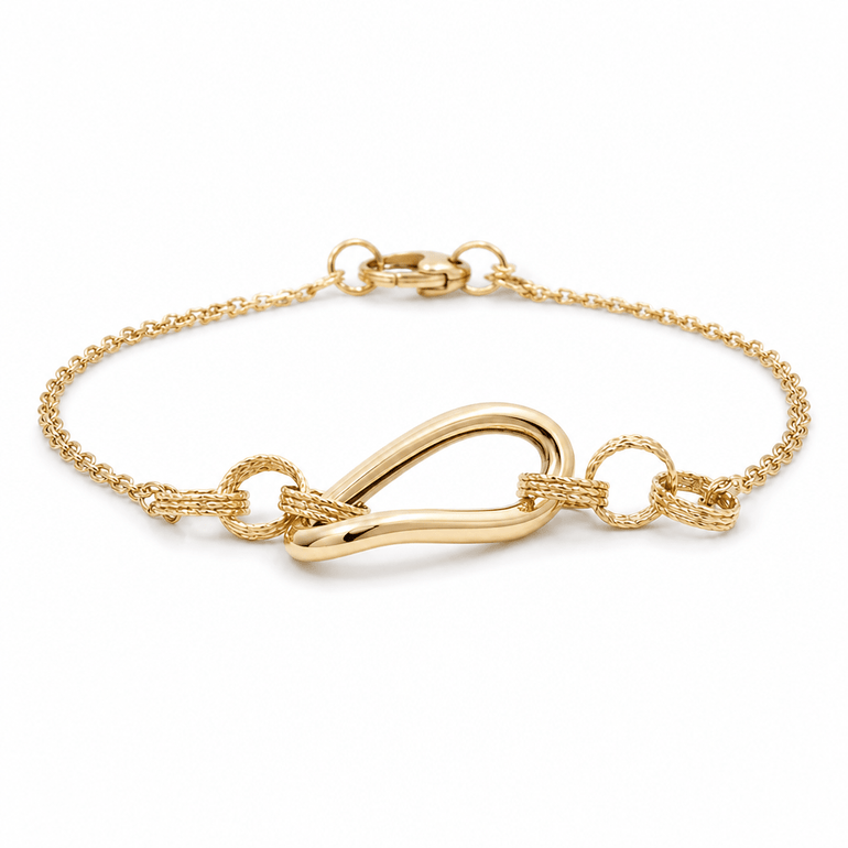 14K Yellow Gold Fancy Link Bracelet Women's - Miral Jewelry