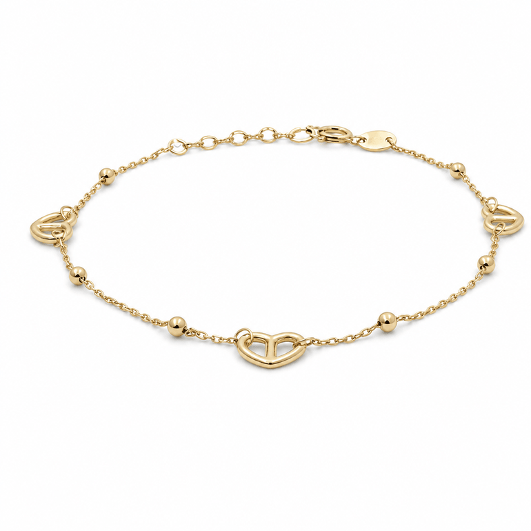 14K Yellow Gold Fancy Link Bracelet Women's - Miral Jewelry