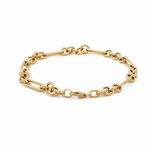 14K Yellow Gold Fancy Link Bracelet Women's - Miral Jewelry