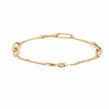 14K Yellow Gold Fancy Link Bracelet Women's - Miral Jewelry