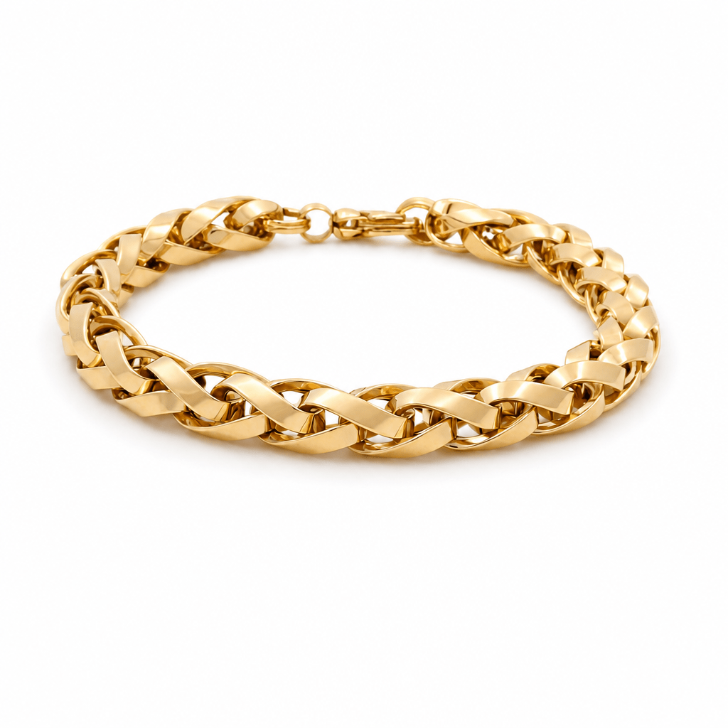 14K Yellow Gold Fancy Link Bracelet Women's - Miral Jewelry