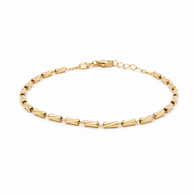 14K Yellow Gold Fancy Link Bracelet Women's - Miral Jewelry