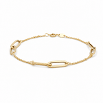 14K Yellow Gold Fancy Link Bracelet Women's - Miral Jewelry