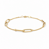 14K Yellow Gold Fancy Link Bracelet Women's - Miral Jewelry
