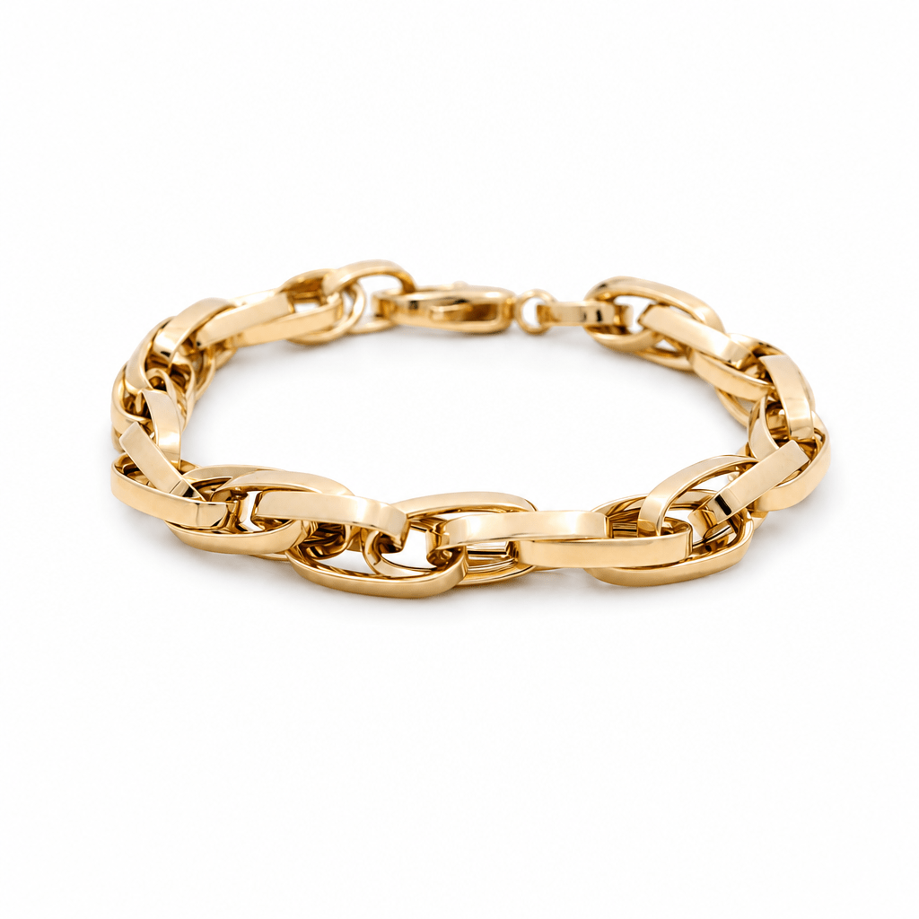14K Yellow Gold Fancy Link Bracelet Women's - Miral Jewelry