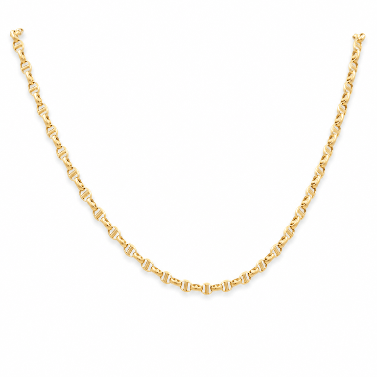 14K Yellow Gold Fancy Link Chain 16" - Miral Jewelry
