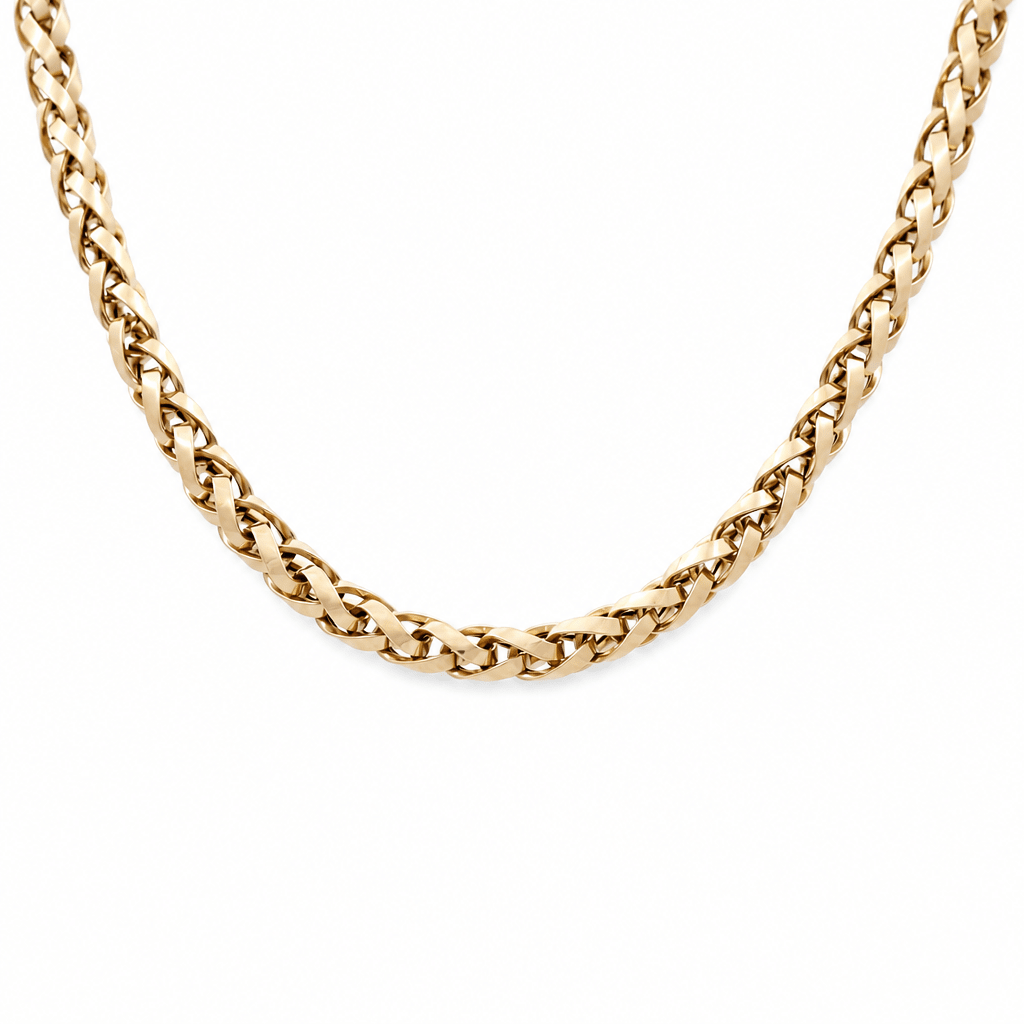 14K Yellow Gold Fancy Link Chain 18" - Miral Jewelry