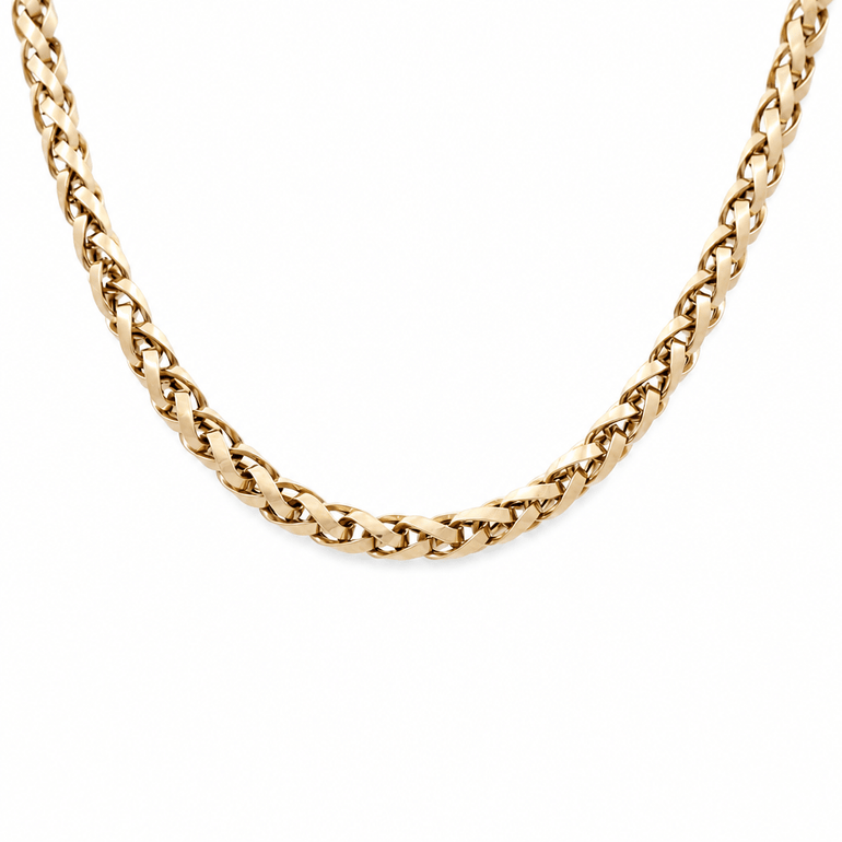 14K Yellow Gold Fancy Link Chain 18" - Miral Jewelry