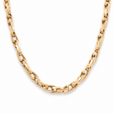 14K Yellow Gold Fancy Link Chain 18" - Miral Jewelry