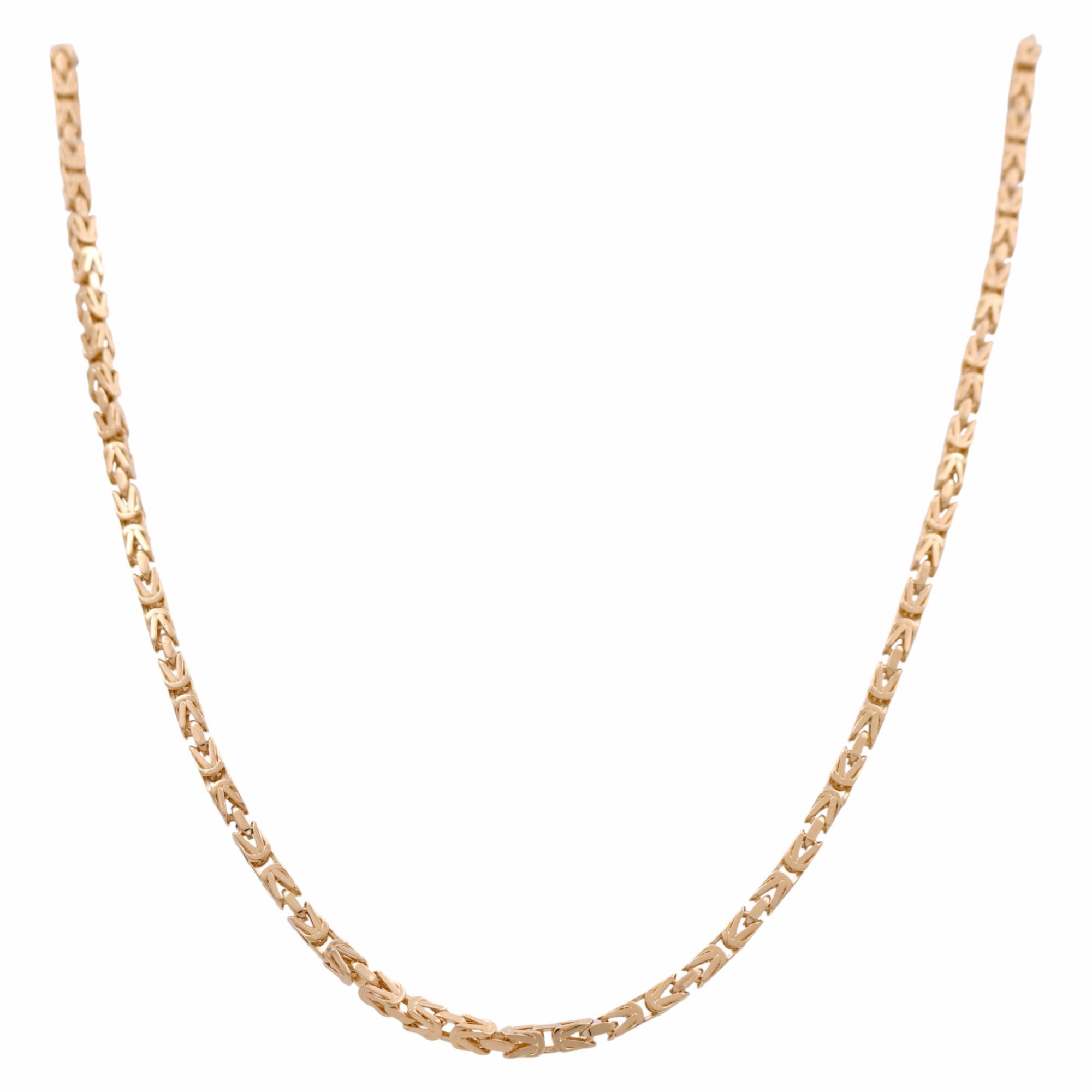 14K Yellow Gold Fancy Link Chain 24" - Miral Jewelry