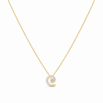 14k Yellow Gold Fancy Link Diamond Necklace 18" with 0.41Tw Round Diamonds - Miral Jewelry
