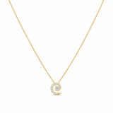 14k Yellow Gold Fancy Link Diamond Necklace 18" with 0.41Tw Round Diamonds - Miral Jewelry