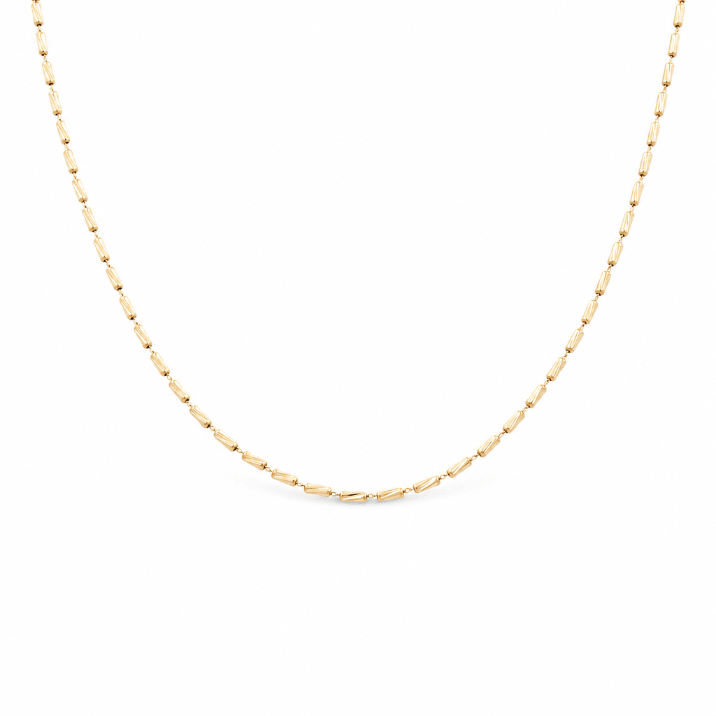 14k Yellow Gold Fancy Link Necklace 16" - Miral Jewelry