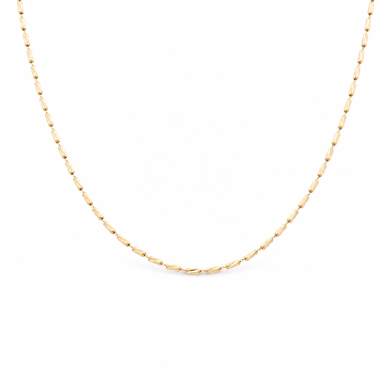 14k Yellow Gold Fancy Link Necklace 16" - Miral Jewelry