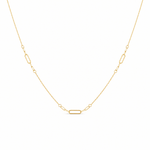 14k Yellow Gold Fancy Link Necklace 17.5" - Miral Jewelry