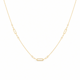 14k Yellow Gold Fancy Link Necklace 17.5" - Miral Jewelry