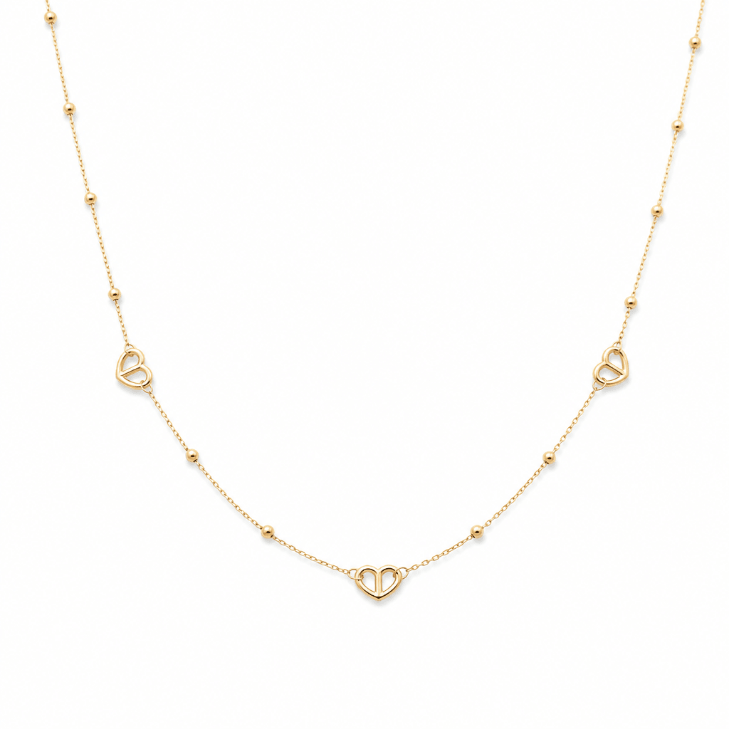 14k Yellow Gold Fancy Link Necklace 18" - Miral Jewelry