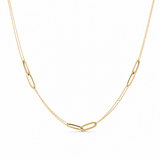 14k Yellow Gold Fancy Link Necklace 18" - Miral Jewelry