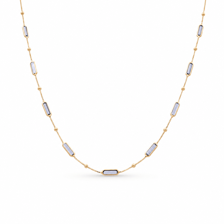 14k Yellow Gold Fancy Link Necklace 19" - Miral Jewelry