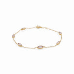 14K Yellow Gold Fancy Link with Cz Women's Bracelet - Miral Jewelry