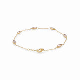 14K Yellow Gold Fancy Link with Cz Women's Bracelet - Miral Jewelry