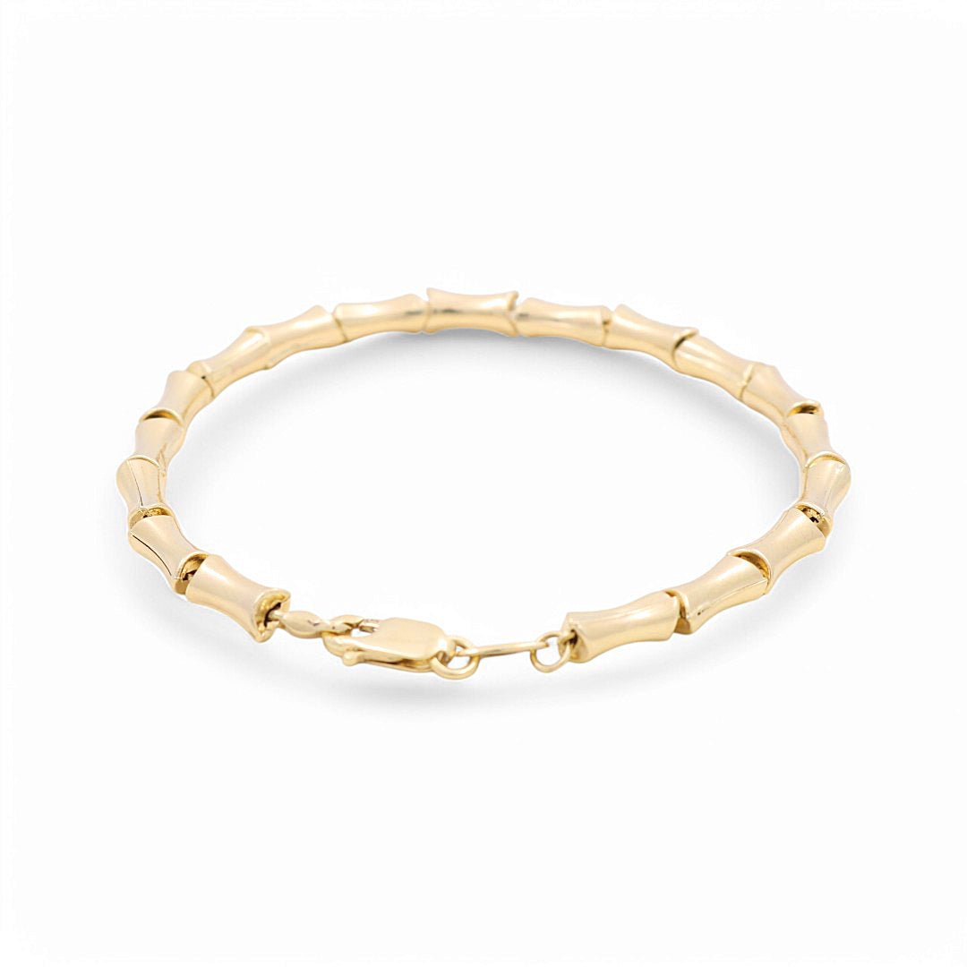 14K Yellow Gold Fancy Link Women's Bracelet - Miral Jewelry
