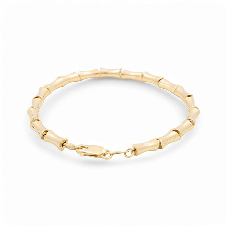 14K Yellow Gold Fancy Link Women's Bracelet - Miral Jewelry