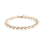14K Yellow Gold Fancy Link Women's Bracelet - Miral Jewelry