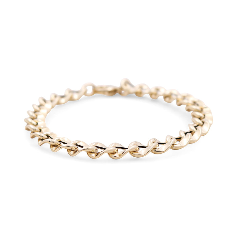 14K Yellow Gold Fancy Link Women's Bracelet - Miral Jewelry
