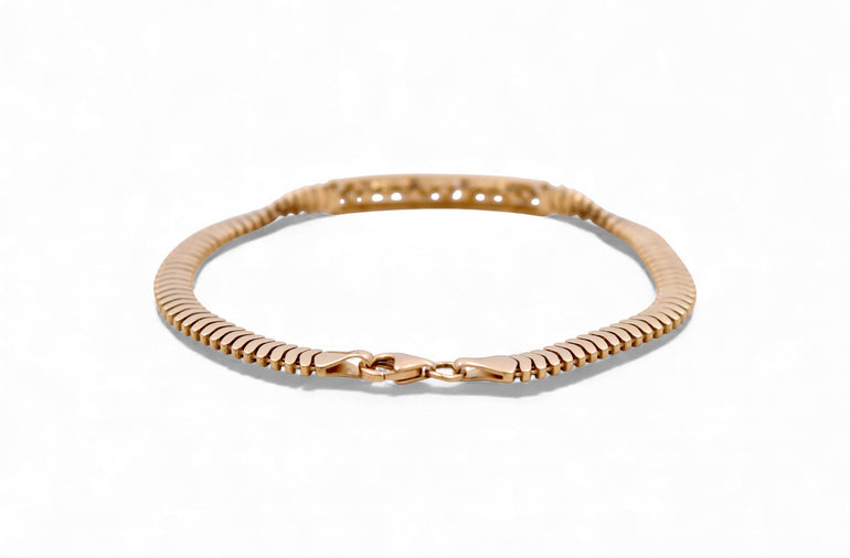 14K Yellow Gold Fancy Link Women's Bracelet - Miral Jewelry