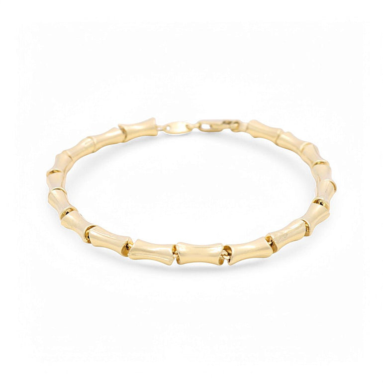 14K Yellow Gold Fancy Link Women's Bracelet - Miral Jewelry