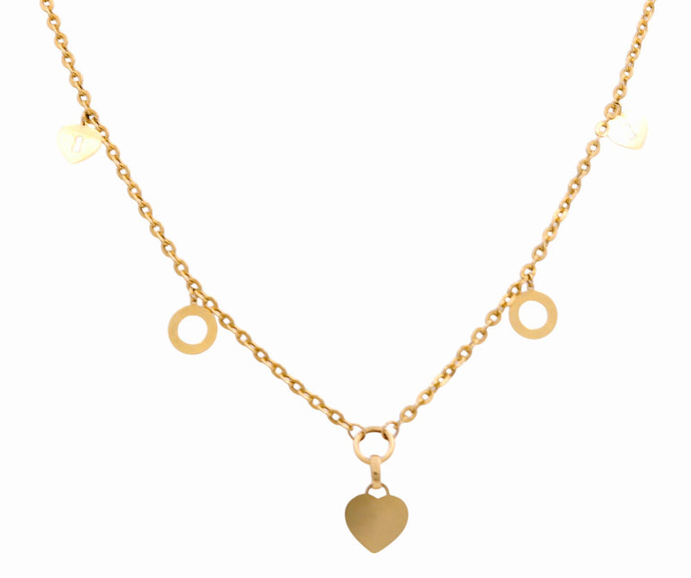 14k Yellow Gold Fancy Link Women's Necklace - Miral Jewelry