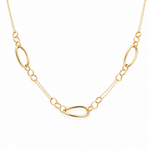 14k Yellow Gold Fancy Necklace 17" - Miral Jewelry