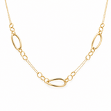 14k Yellow Gold Fancy Necklace 17" - Miral Jewelry