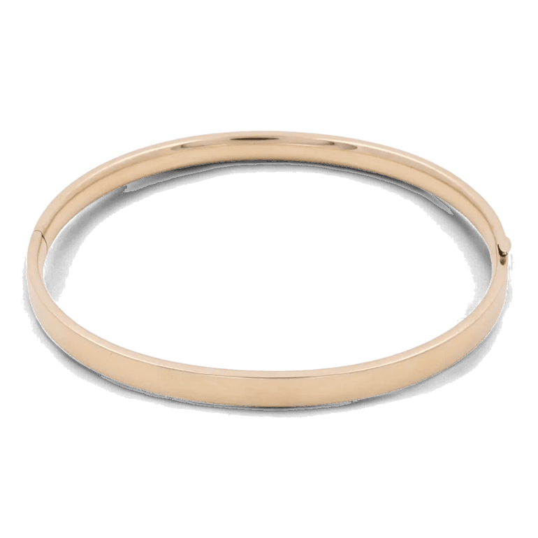 14K Yellow Gold Fashion Bangle Women's Bracelet - Miral Jewelry