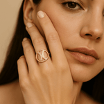 14K Yellow Gold Fashion Diamond Ring with 0.19Tw Round Diamonds - Miral Jewelry
