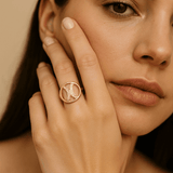 14K Yellow Gold Fashion Diamond Ring with 0.19Tw Round Diamonds - Miral Jewelry