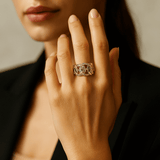 14K Yellow Gold Fashion Diamond Ring with 0.20Tw Round Diamonds - Miral Jewelry