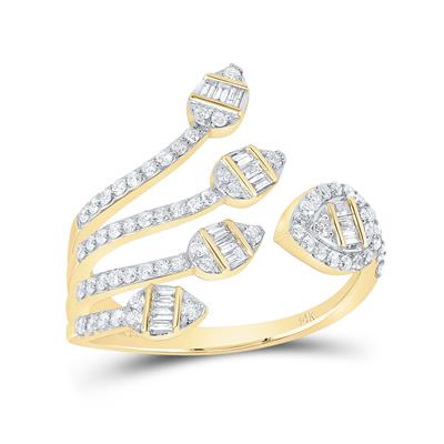14K Yellow Gold Fashion Diamond Ring with 0.62Tw Round Diamonds - Miral Jewelry