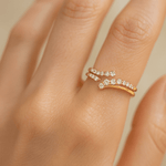 14K Yellow Gold Fashion Diamond Ring with 0.82Tw Round Diamonds - Miral Jewelry