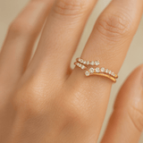 14K Yellow Gold Fashion Diamond Ring with 0.82Tw Round Diamonds - Miral Jewelry