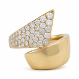 14K Yellow Gold Fashion Diamond Ring with 0.88Tw Round Diamonds - Miral Jewelry