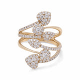 14K Yellow Gold Fashion Diamond Woman Ring - Miral Jewelry