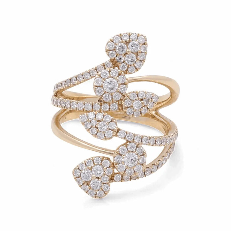 14K Yellow Gold Fashion Diamond Woman Ring - Miral Jewelry