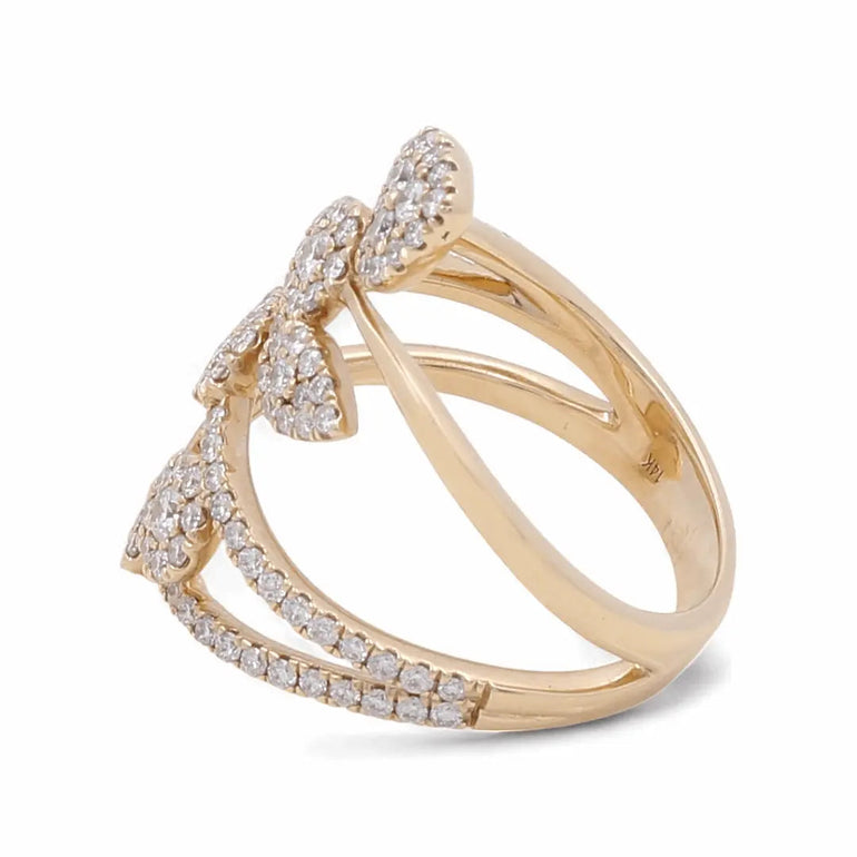 14K Yellow Gold Fashion Diamond Woman Ring - Miral Jewelry