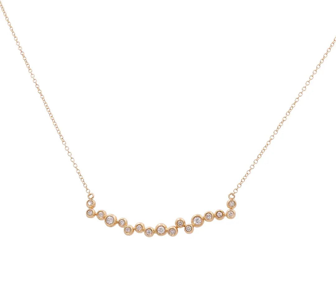 14K Yellow Gold Fashion Diamond Women Necklace - Miral Jewelry