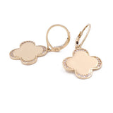 14K Yellow Gold Fashion Flowers with Cubic Zirconias Earrings - Miral Jewelry