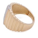 14k Yellow Gold Fashion Ridge Ring with 0.23Tw Round Diamonds - Miral Jewelry