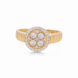 14K Yellow Gold Fashion Round with Cz Women's Ring - Miral Jewelry