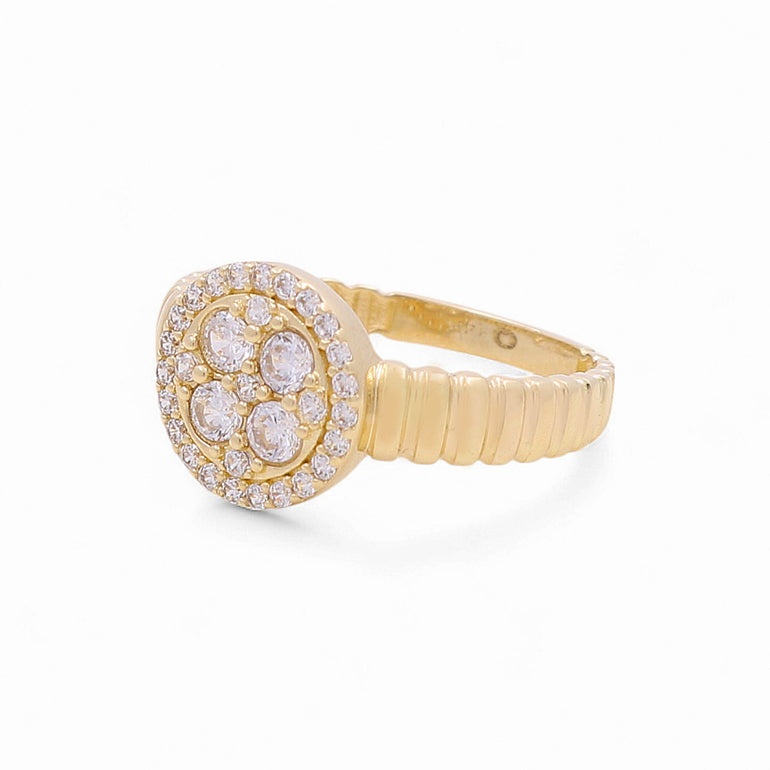 14K Yellow Gold Fashion Round with Cz Women's Ring - Miral Jewelry